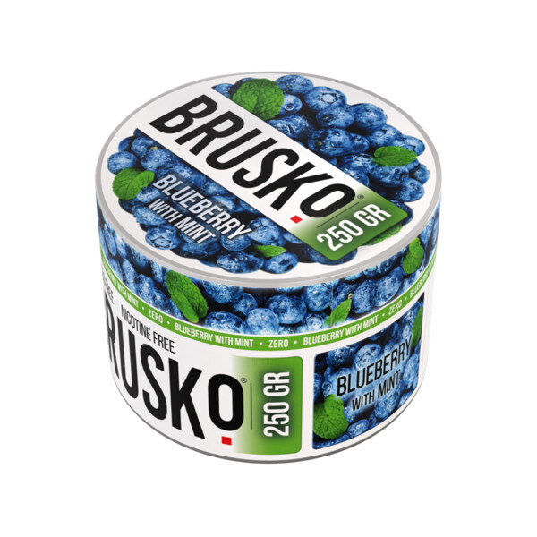 Brusko Shisha Tobacco Zero - Blueberry with Mint